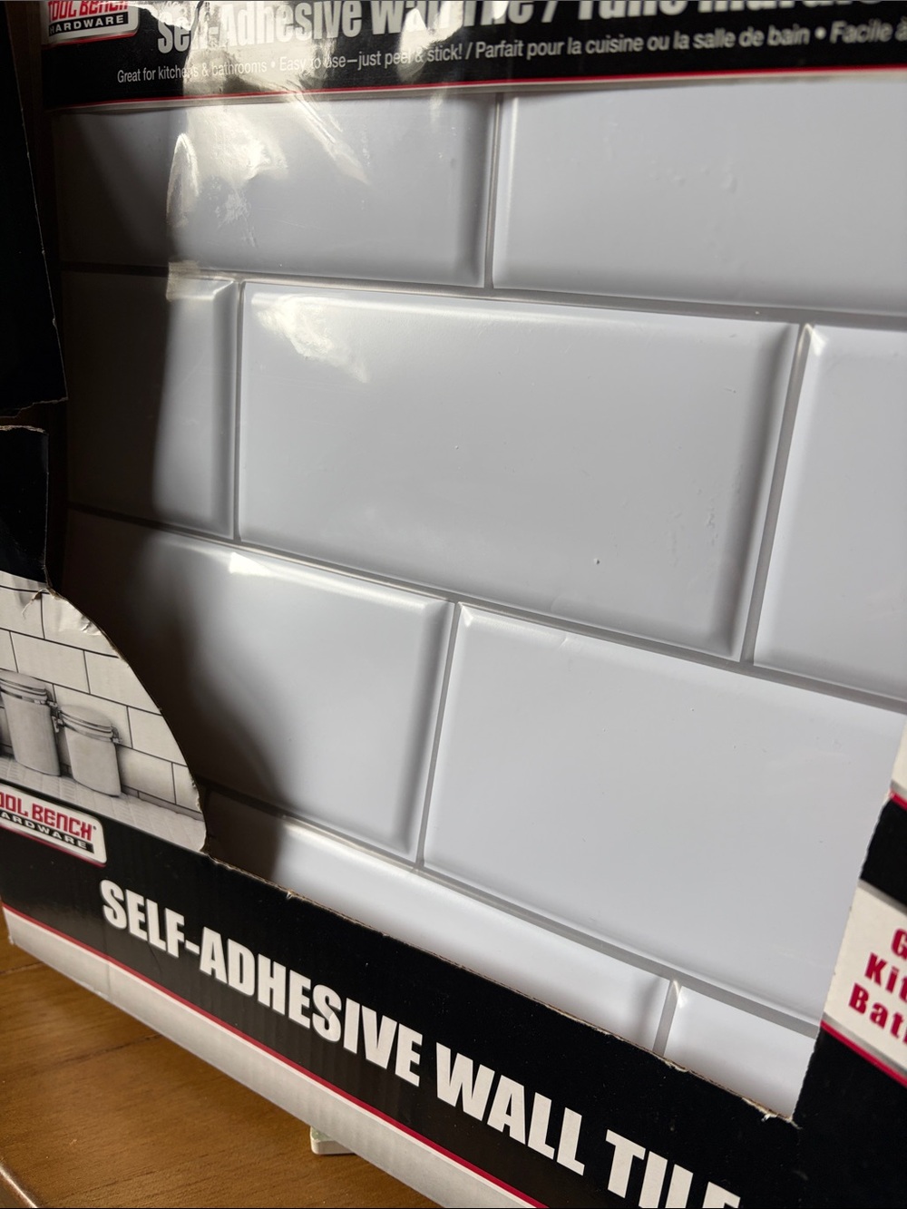 Self-Adhesive White Subway Wall Tile
